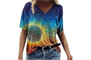 ATTINE Vintage T Shirts for Womens, Women Summer Graphic Printed T-Shirts Short Sleeve Shirts Scoop Neck Dressy Casual Tops