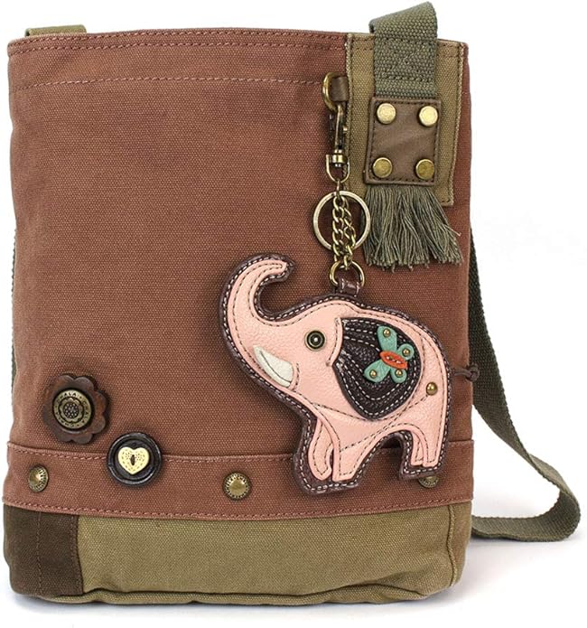 Chala Elephant Patch Crossbody Bag, Mauve Handbags
