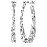 Nine West Women's Medium Hoop Earrings Silver Tone