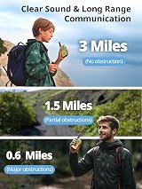 Inspireyes Kids Walkie Talkies 2 Pack Rechargeable 3-12 Years Long Range 3 Miles view 2