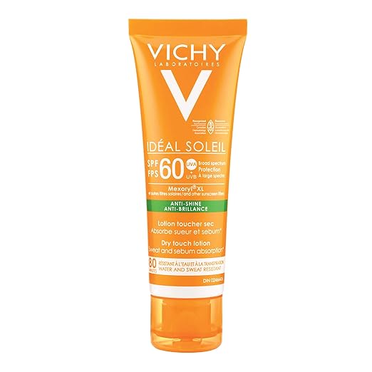 Vichy Matte Finish Face Sunscren SPF 60, Idéal Soleil AntiShine Dry