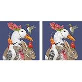 Paperproducts Design Decorative Paper Napkins, Beverage Napkin, Cocktail Napkin, Dinner, Birthdays, Parties, Gift, Celebrations - 5" x 5" - Vicki Sawyer, A Few Good Friends Design (Pack of 2)