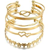 ÌF ME Gold Bangle Bracelets for Women, Indian Bangles Stackable Set, Multi Layer Textured 14K Gold Plated Chunky Bracelets Boho Jewelrys Set