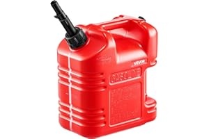 VEVOR Fuel Container, 2.5 Gallon, Gas Tank with Spout & Clear Scale, 15 L/min Max Flow Rate, Secure & Leak-Proof, Portable Fl