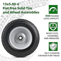 AR-PRO (2-Pack) 13x5.00-6 Flat Free Tire and Wheel