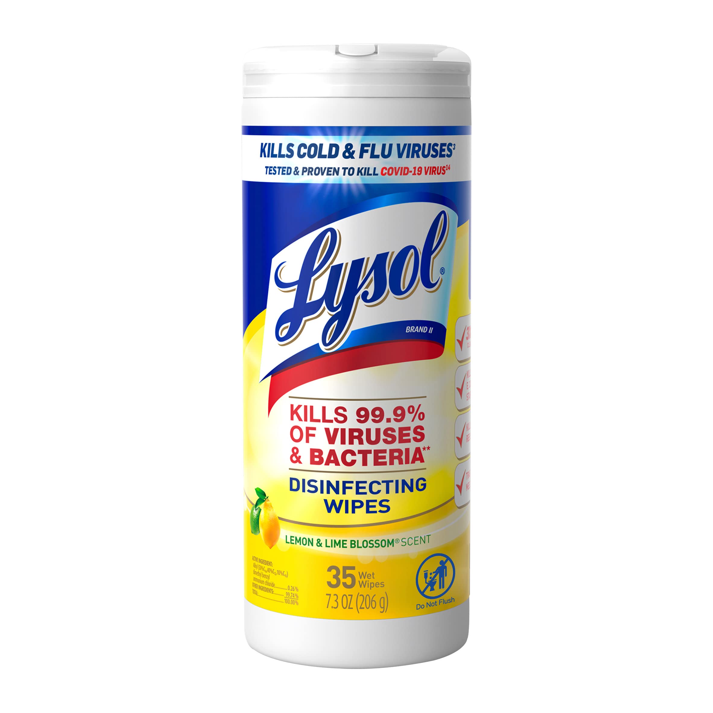 Photo 1 of Lysol Disinfectant Wipes, For Disinfecting, Deodorizing, and Cleaning, Lemon & Lime Blossom, 35ct