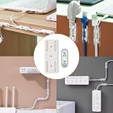 DALAETUS 28pc White Self Adhesive Power Strip Holder Cable Clips No Drill view 7