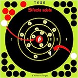 TEGE 30 & 60 & 100 Pack Shooting Targets 8×8 inch Adhesive Shooting Targets Reactive Self Stick Splatter Paper - Gun - Rifle 