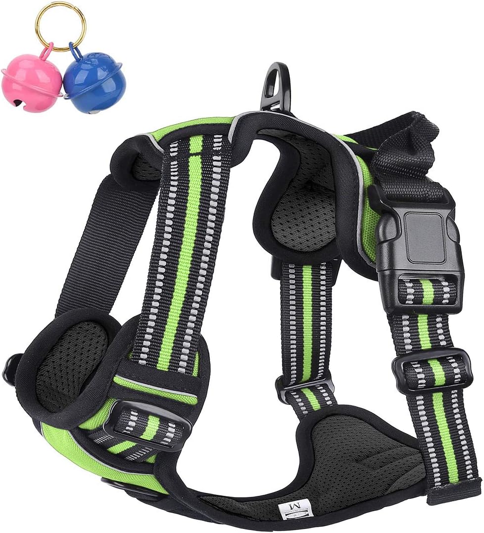 Belababy Dog Harness Small Medium Large No Pull, Adjustable Reflective Front Clip Dog Harness with Easy Control Handle