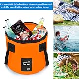 FALEIZHI 12L 20L Folding Water Bucket Portable Collapsible Camping Yellow view 7