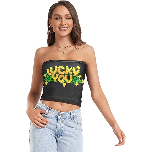 PBJCKAH Women's Sexy Tube Crop Tops Giraffe Texture Pattern