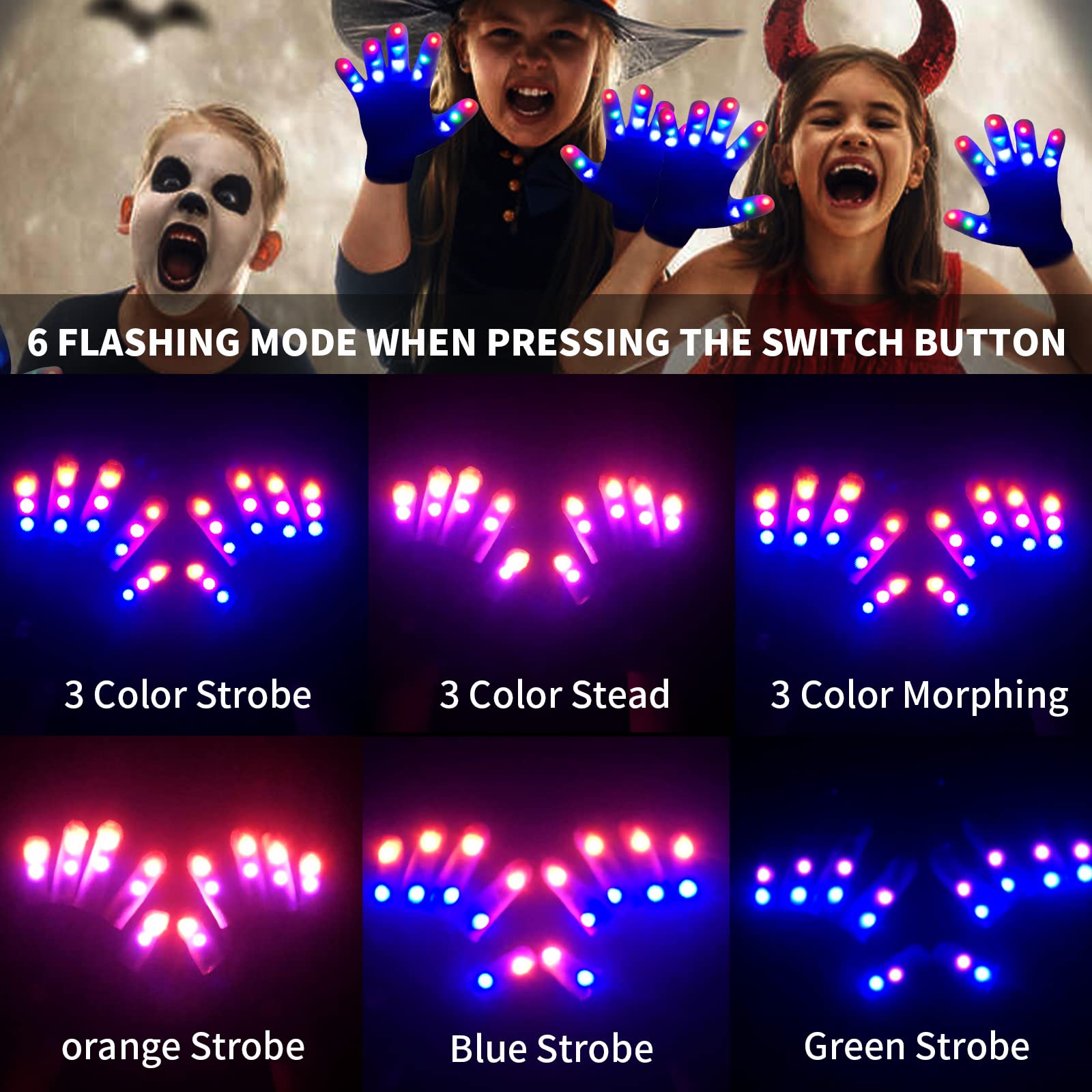 COLEDRE LED Gloves Girls Boys Toys Age 3-5 6-8 8-12 Years Old stocking stuffers Halloween Christmas Birthday Parties Cool Fun Toys Gifts for 3 4 5 6 7 8 9 10 11 12 Year Old