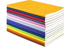 XYTMY A5 Size 4 Packs Notebooks for journaling,Colorful Subject Notebooks Set with Geometric Graphics Pattern,PU Leather Note