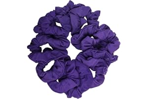 12 Pack Solid Hair Ties Scrunchies - Purple