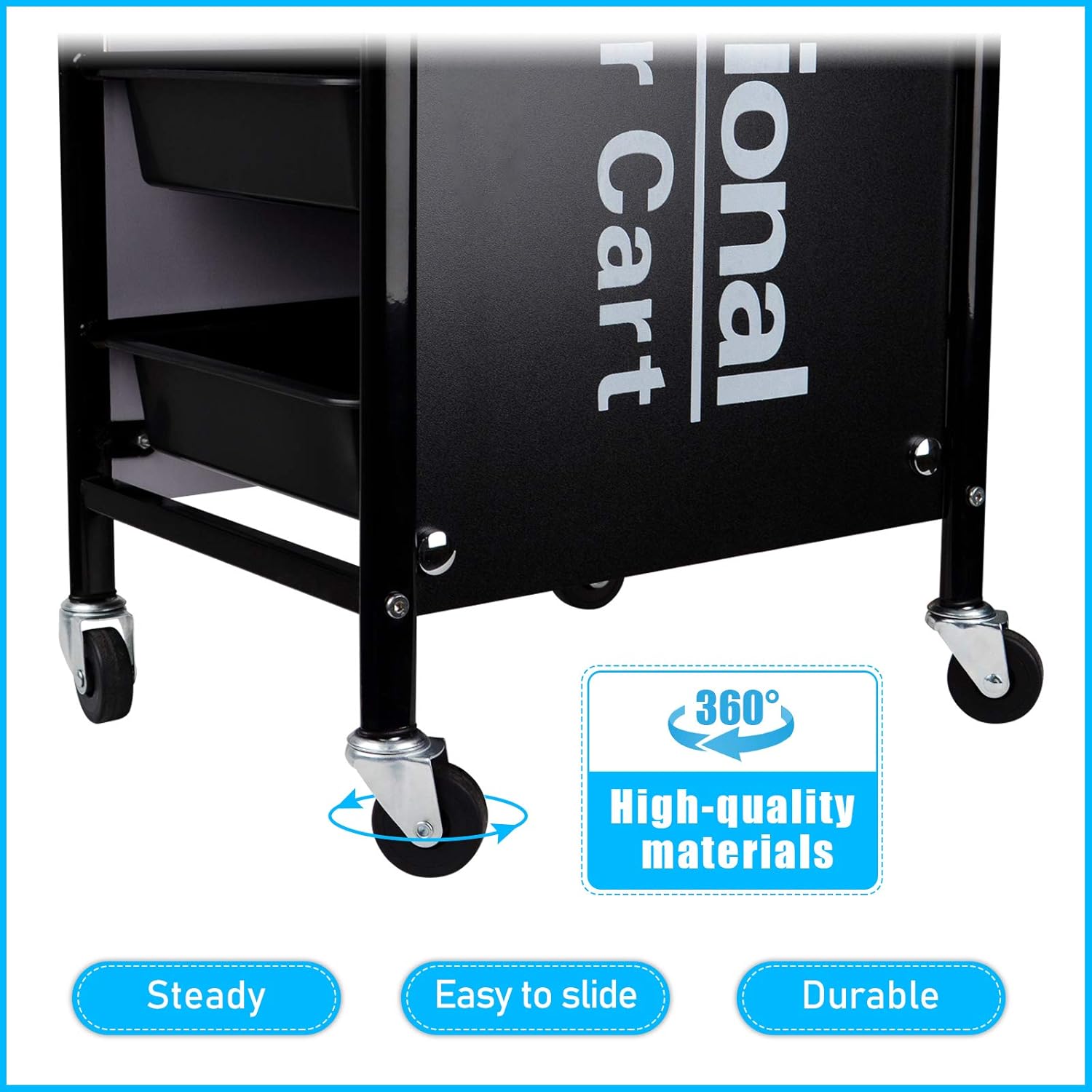 Kalolary 5 Tier Salon Rolling Trolley Cart, Metal Hair Salon Instrument Storage Cart, Bilateral Tray Multipurpose Tool Cart Mobile Storage Organizer for Beauty SPA Tattoo Salon: Beauty