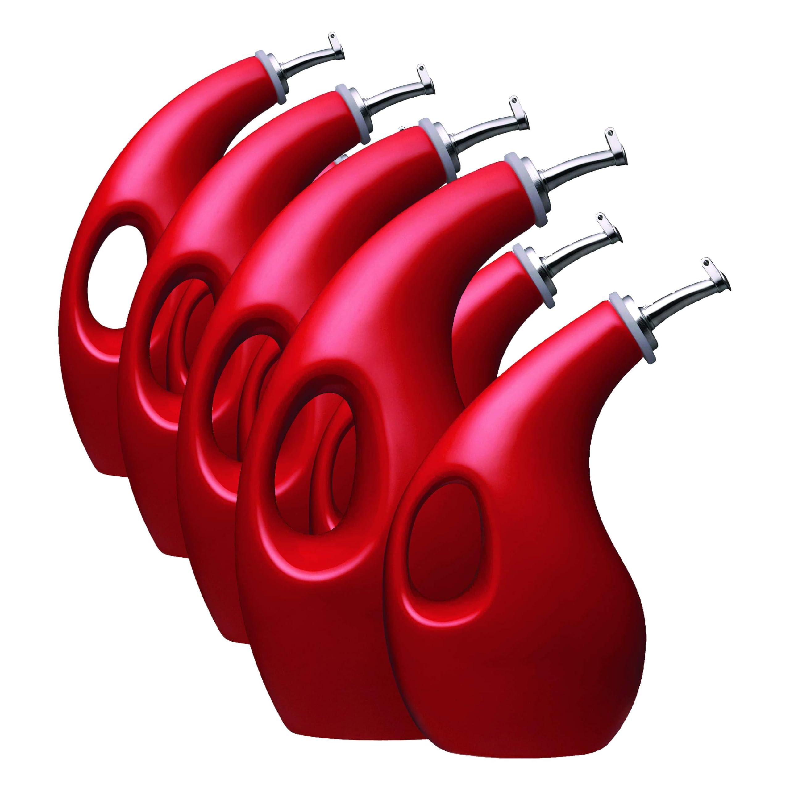 Rachael Ray Solid Glaze Ceramics EVOO Olive Oil Bottle Dispenser with Spout Set, 2 Piece, Red (Pack of 4) Image