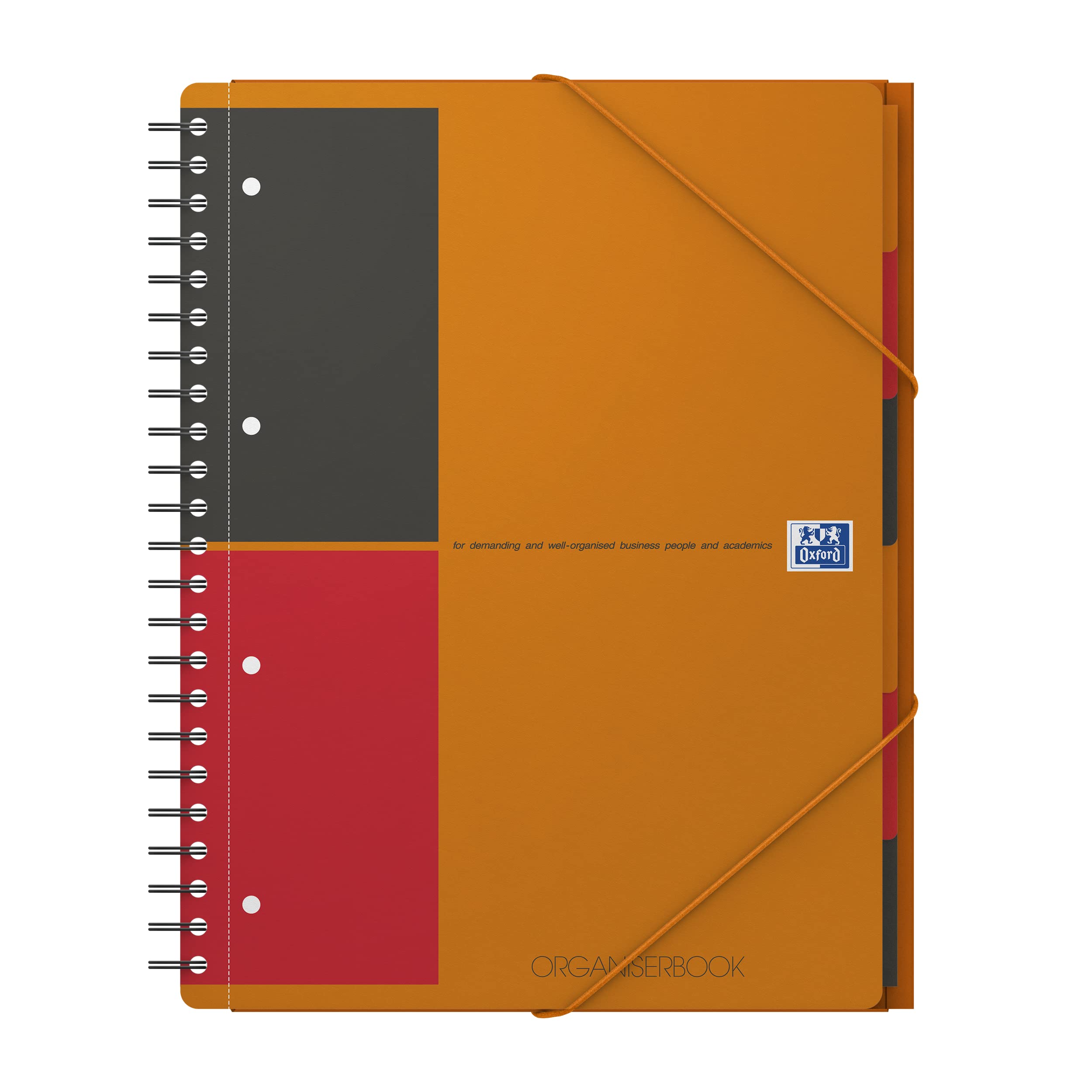Oxford International A4 Poly Cover Organiser Book - Orange/Black/Red — image 1