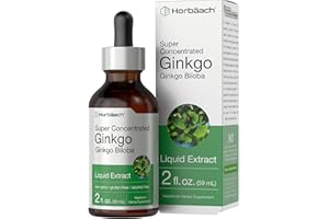 Horbäach Ginkgo Biloba Extract Liquid 2 fl oz | Alcohol-Free Herb Supplement | Vegetarian, Non-GMO, Gluten Free