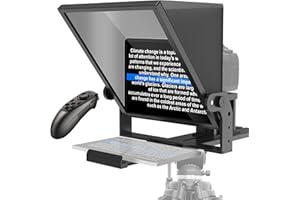 GEIMRSY 13-inch HD Wide-Angle teleprompter, manually Adjustable in Height and Compatible with Multiple Devices, with Remote Control and Free teleprompter app(13 inch)