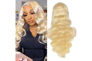 Loyom 613 Body Wave Lace Front Wig Human Hair 10a Brazilian 13x4 Blonde Lace Frontal Wigs 180% Density Pre Plucked Bleached Knots with Baby Hair 22 inch