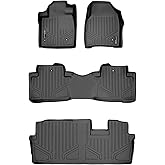 SMARTLINER Custom Fit Floor Mats 3 Row Liner Set for 2009-2015 Honda Pilot