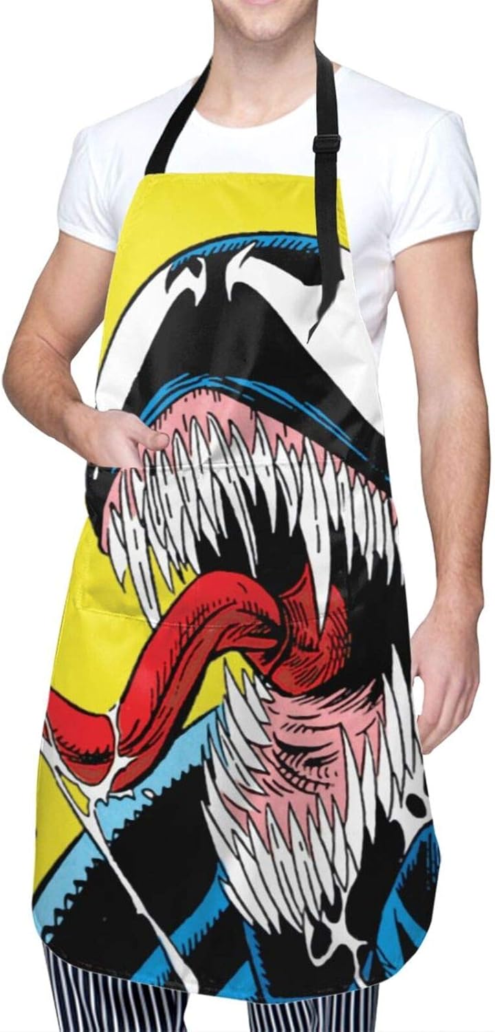 Amazon Co Jp Venom スパイダーマンのヴェノム エプロン 前掛け 多機能 防水防汚な ポケット付 作業服 サービスエプロン 脱着簡単 調節可能 シェフ 美容師 カフェレストラン ワークエプロン 男女兼用 服 ファッション小物