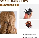 Qufiiry 30Pcs Mini Hair Clips Black Brown Non Slip Claw Hair Clips Women Girls view 3