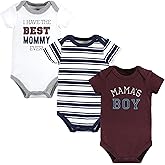 Hudson Baby Unisex Baby Cotton Bodysuits Mamas Boy, 12-18 Months