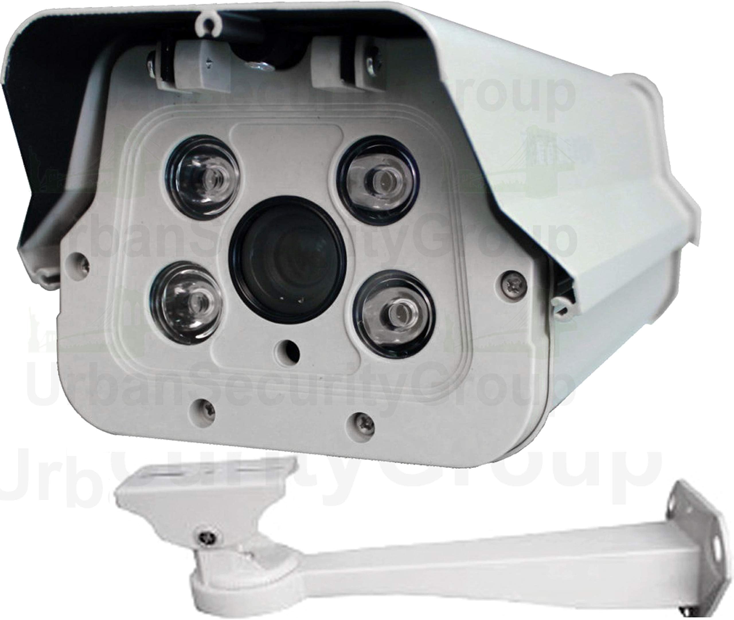 Urban Security Group License Plate Recognition LPR Capture Bullet Security Camera : 5-50mm Vari-Focal HD Lens, IP PoE 2MP 1080P IMX327 Chipset, 4X Array Infrared LED, Business Grade