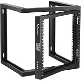 VEVOR 9U Server Rack, Wall Mount Network Rack for 19 Inch IT &amp; AV Equipment, Open Frame 18" Deep 150 lbs Max Load Capacity