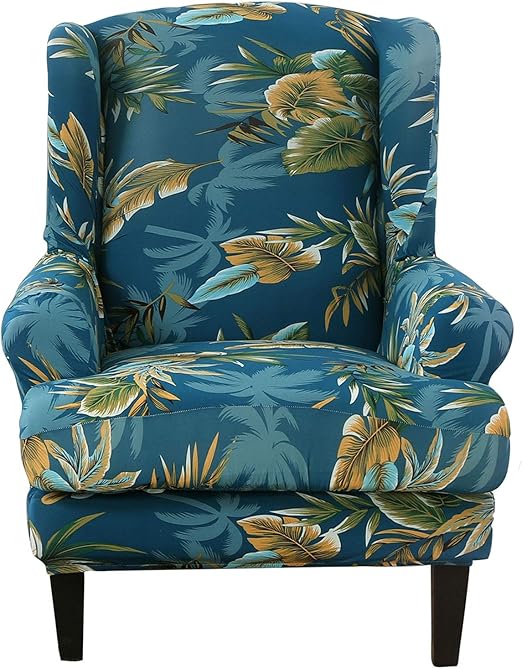 SHANNA Wing Chair Slipcover, Spandex Sofa Cover Stretch Armchair Cover