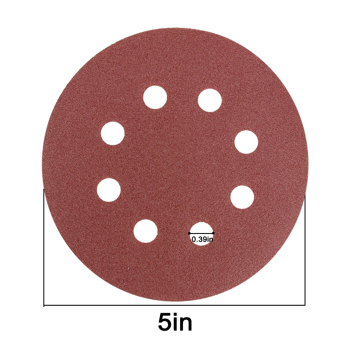 Naisidier 70Pcs 8 Holes Sanding Discs 5inch Hook and Loop Sandpaper Sanding Sheets Assorted 60/80/100/120/180/240/320 Grit for Random Orbital Sander