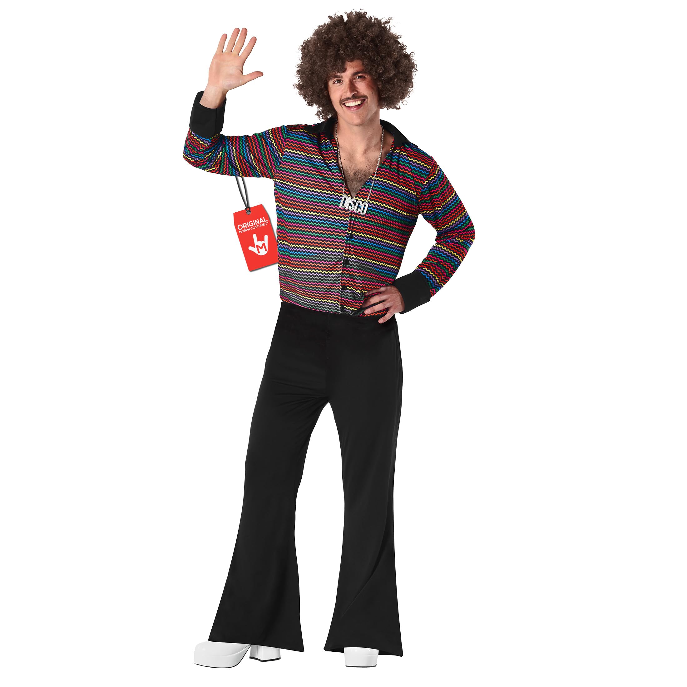 Fun Shack 70s Disco Costume for Men - 1970s Fancy Dress Outfit - Retro Fancy Dress for Parties and Events, X-Large