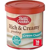 Betty Crocker Rich &amp; Creamy Cream Cheese Frosting, Gluten Free, 16 oz | Artificially Flavored, Ready To Spread From The Can, Pairs With Cakes, Cupcakes &amp; Cookies, Pantry Staple