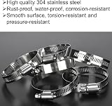 Litensh 304 Stainless Steel Hose Clips 6-12mm, 20PCS Worm Drive Jubilee Clamps view 4