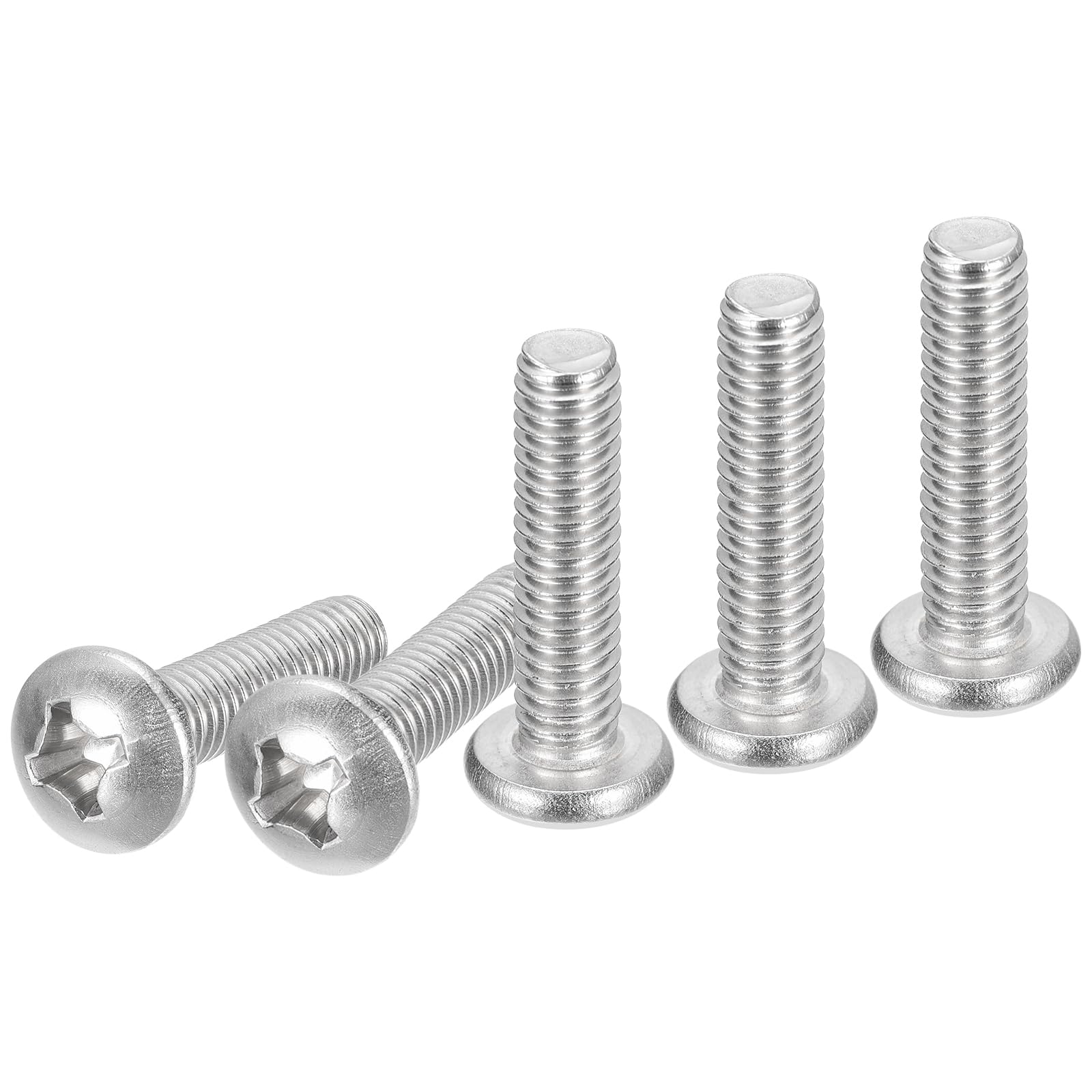 DTGN 5/16-18x1-1/4" Pan Head Machine Screws, 10Pcs 304 Stainless Steel, Phillips Drive, UNC Full Thread, Bright Finish, Screws Bolts Kit
