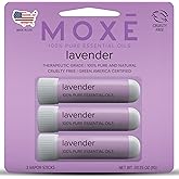 MOXĒ Lavender Essential Oil Nasal Inhaler, No-Mess Aromatherapy, Relaxation, Naturally Calming, Before Sleep Routine, Pure and Undiluted, Made in USA (3 Pack)