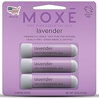 MOXĒ Lavender Essential Oil Nasal Inhaler, Therapeutic No-Mess Aromatherapy, Relaxation, Naturally Calming, Helps with Sleep,