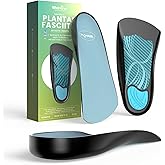 Welnove Plantar Fasciitis Relief Insoles - 3/4 Anti-Slip & Arch Support Inserts - Plantar Fasciitis Insoles - Heel Cups Orthotic Cushions - Women's 6-10, Men's 6-8