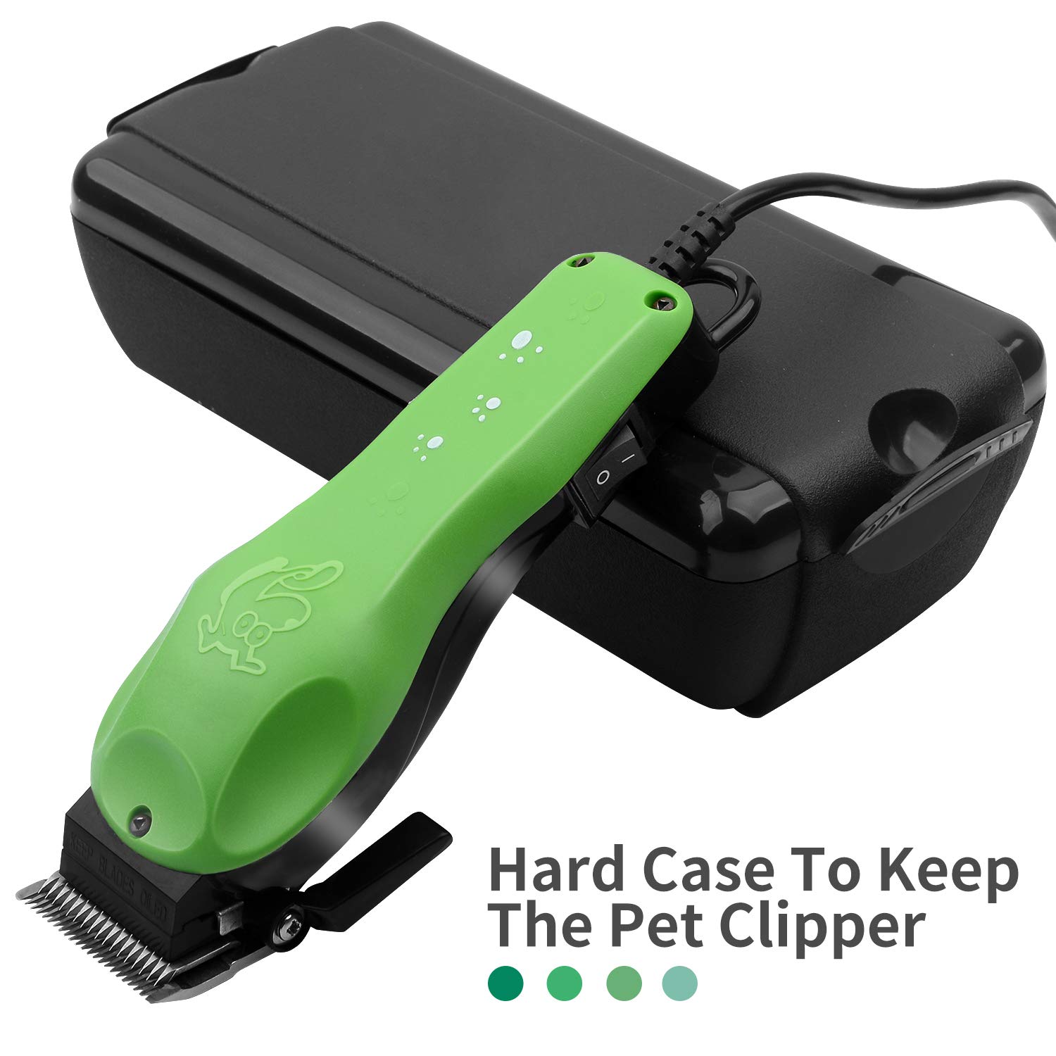 BESTBOMG Professional Electric Corded Dog Cat Trimmer Grooming Clipper Hair Removal Animal U-Clip Cordless Pet Grooming Clippers Set with Detachable Blade for All Coats with 4 Guide Combs Scissors