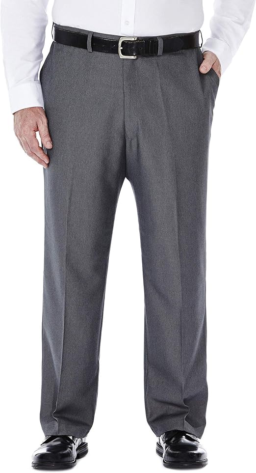 Haggar Men's BigTall Cool 18 Hidden Expandable Waist Plain Front Pant