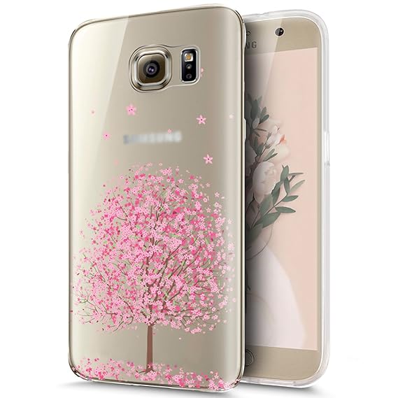Kompatibel mit Galaxy S6 Edge Plus Hülle,Kirschblüte Blumen Cherry Blossom Muster Weich TPU Silikon Hülle Handyhülle Tasche D