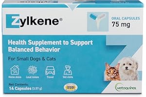 Vetoquinol Zylkene Calming Support Supplement for Small Dogs and Cats, Helps Promote Relaxation and Reduce External Stress Factors, Daily Behavioral Support and Anxiety Relief for Dogs and Cats, 75mg
