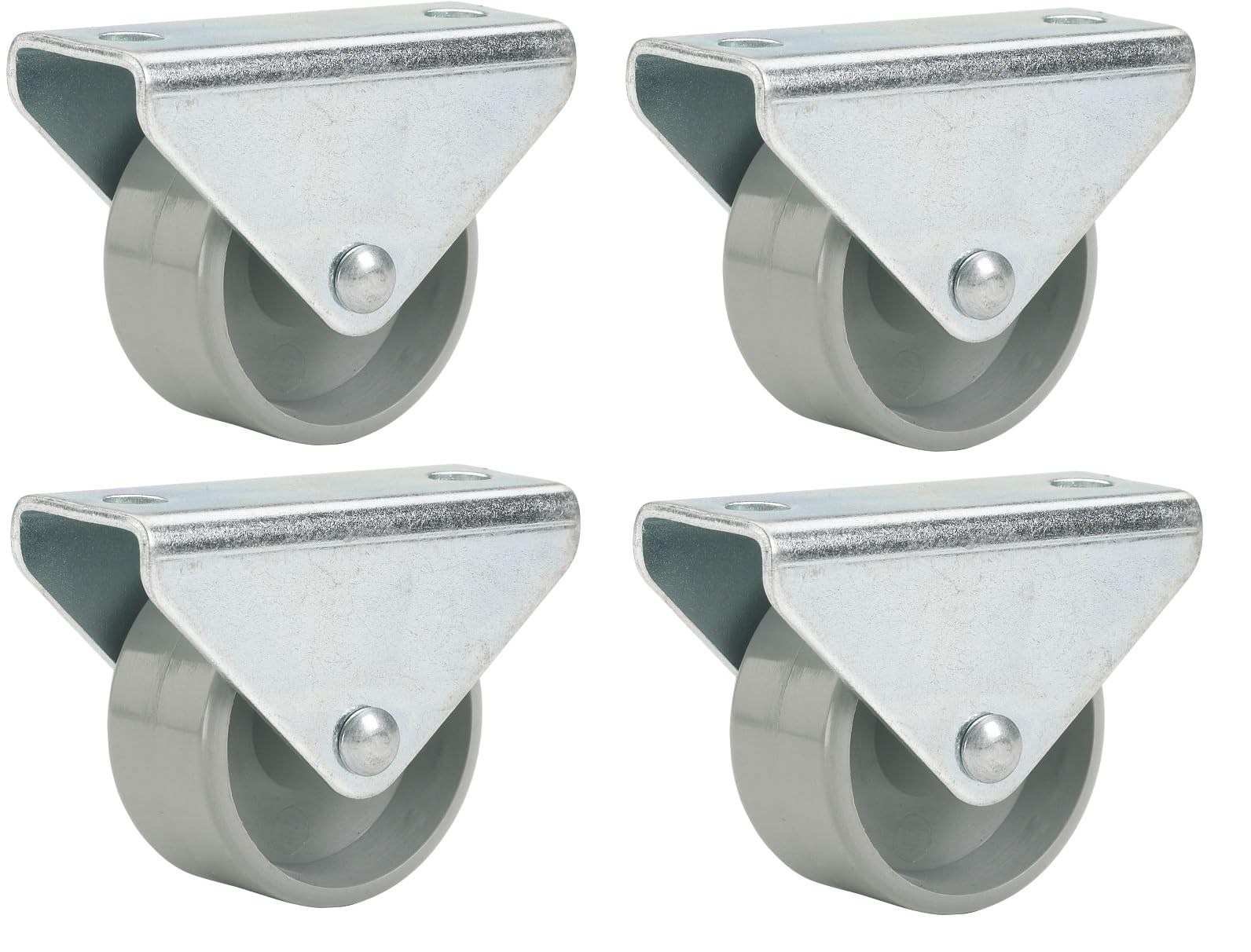 Pack of 4. Furniture Castor 15 x 14 mm Plastic Wheel Grey