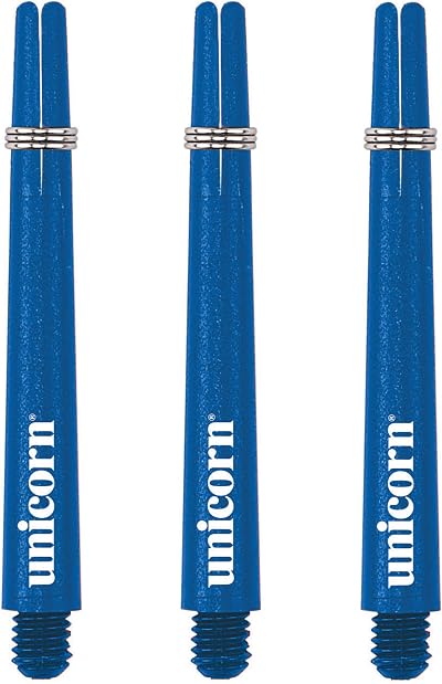 Unicorn Dart Shafts Gripper 3 Durable Nylon Blue 3 Stems Short 34.4 mm