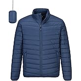 Outdoor Ventures Men's Lightweight Packable Puffer Winter Jacket Insulated Puffy Coat for Snow Ski Hiking Travel