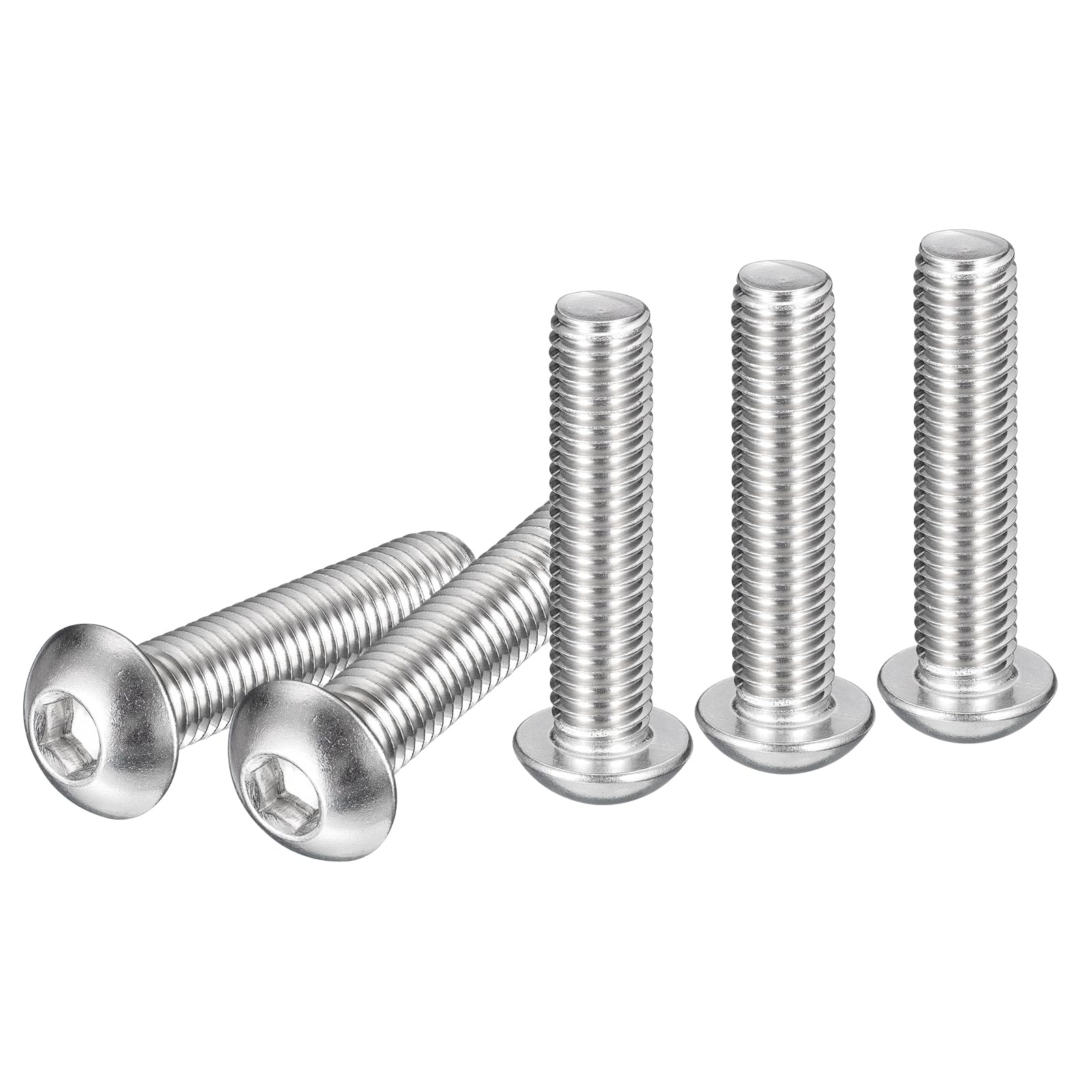 DTGN M10-1.5x45mm Button Head Socket Cap Screws - 10Pack - Good for Machine - 304 Stainless Steel 18/8 - Hex Drive Full Thread Fasteners — image 1