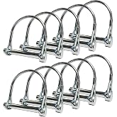 10 Pack, NRJSSCC Trailer Coupler Pin and Locking Pin，Trailer Hitch Pin | 2-1/8"x1/4" Heavy Duty Shaft Locking and Wire Lock Pins, Hardware Pins for Farm Trailers, Towing, Lawn Garden, Carbon Steel