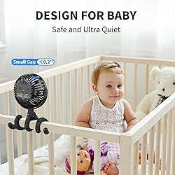 AMACOOL Battery Operated Stroller Fan Flexible