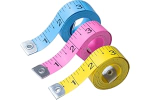 CrafTreat 3-Pack Tape Measure – Dual-Sided Standard & Metric Scales, Soft Flexible Ruler for Body Measurements & Tailoring, 6